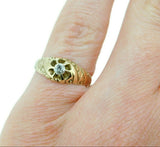 10k Yellow Gold Victorian Mine Cut Genuine Natural Diamond Ring (#J4793)