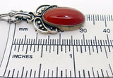 Georg Jensen Sterling Carnelian Pendant and Earrings (#J3409)
