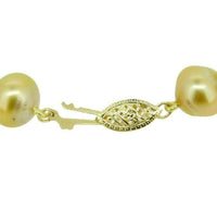 9mm Golden South Sea Strand of Pearls Necklace w/ 14k Yellow Gold Clasp (#J4569)