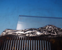 Webster Art Nouveau Sterling Silver and Tortoise Shell Comb with Woman (#7248)