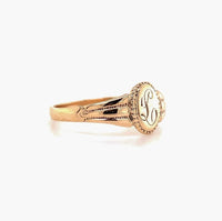 10k Yellow Gold Child's Signet Ring Scrolly "L" Monogram Jewelry (#J5771)