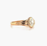 10k Yellow Gold Child's Signet Ring Scrolly "L" Monogram Jewelry (#J5771)