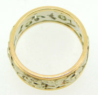 14k Gold Retro Eternity Ring Band with .20ct Genuine Natural Diamonds (#J4117)