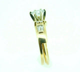 14k Yellow Gold Wedding Set with Oval Genuine Natural Diamond and Wrap (#J878)