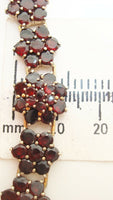 Genuine Natural Bohemian Garnet Bracelet with Safety Chain (#C2500)