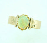 10k Rose Gold Genuine Natural Opal Victorian Wide Band Ring (#J5110)