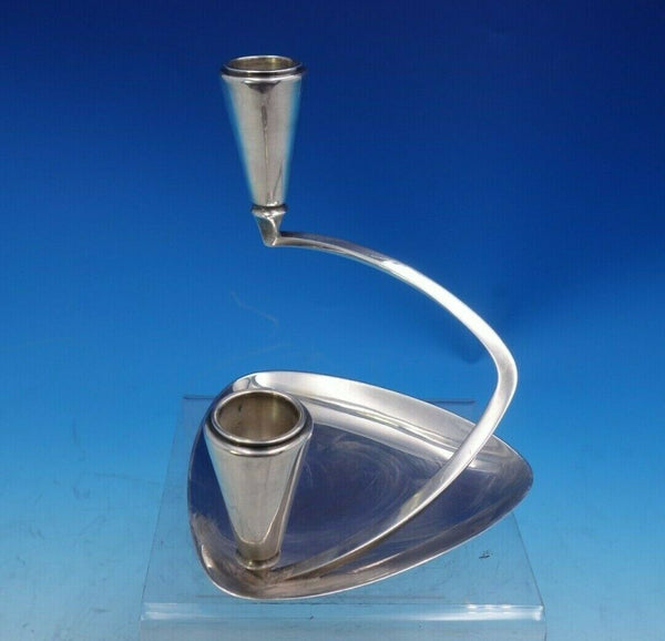 Hermann Danish Sterling Silver Candlestick 2-Light #1971 Vintage Modern (#4026)