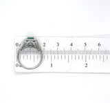 14k White Gold Art Deco .68ct Genuine Natural Emerald Filigree Ring (#J5652)