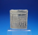 Maurice Freeman English Sterling Silver Tea Caddy w/ Hunting and Scenery (#3682)
