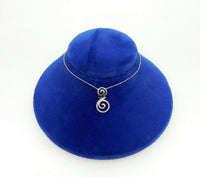14k White Gold Genuine Natural Diamond Swirl Pendant .15cts (#J725)