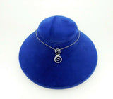 14k White Gold Genuine Natural Diamond Swirl Pendant .15cts (#J725)