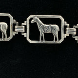 Vintage Sterling Saddled Horse Bracelet (#J5482)