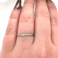 10k White Gold Wedding Band Ring Jewelry with Beaded Design Size 8.5 (#J5906)