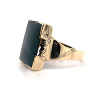 10k Yellow Gold Men's Large Genuine Natural Bloodstone Ring Jewelry (#J5679)