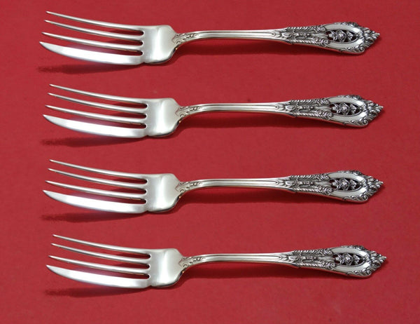 Rose Point by Wallace Sterling Silver Fish Fork Set AS Custom Made 7"