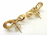 18k Gold Retro Genuine Natural Diamond Bow Earrings (#J3550)