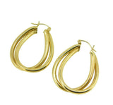 14k Yellow Gold Double Hoop Earrings (#J4713)