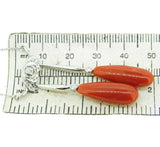 18k White Gold Double Genuine Natural Coral Briolette Drop Necklace (#J4718)