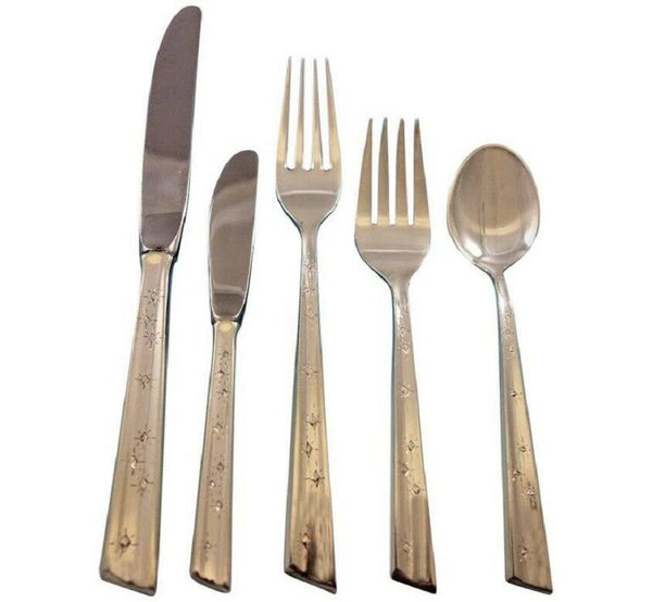 Diamond Star by Stieff Sterling Silver Flatware Set Service 59 pc Midcentury Mod