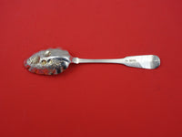 Irish by Neville Sterling Silver Berry Spoon GW Chased Fruit Dublin 1824 Leaves