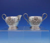 Rose by Stieff Sterling Silver Sugar and Creamer Set 2pc Hand Chased (#3149)