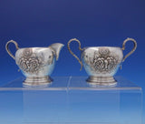 Rose by Stieff Sterling Silver Sugar and Creamer Set 2pc Hand Chased (#3149)