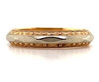 14k White and Yellow Gold Men's Wedding Band Ring Jewelry Size 10.5  (#J5876)