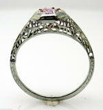 18K Gold Filigree .51ct Pink Genuine Natural Sapphire Ring (#J3164)