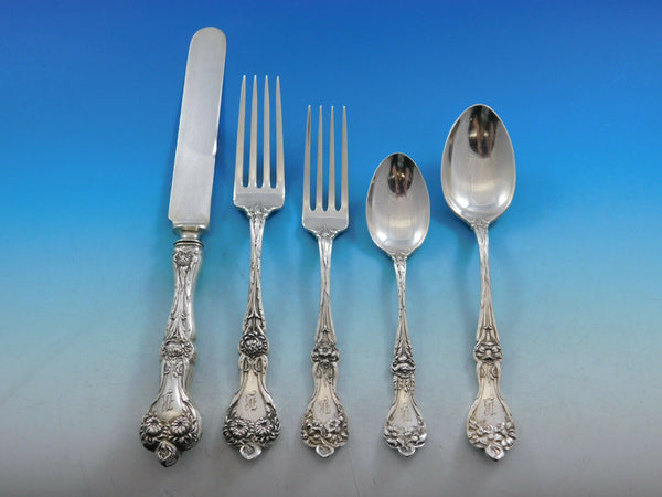 Majestic by Alvin Sterling Silver Flatware Set  Dinner Service 38 pcs B Monogram