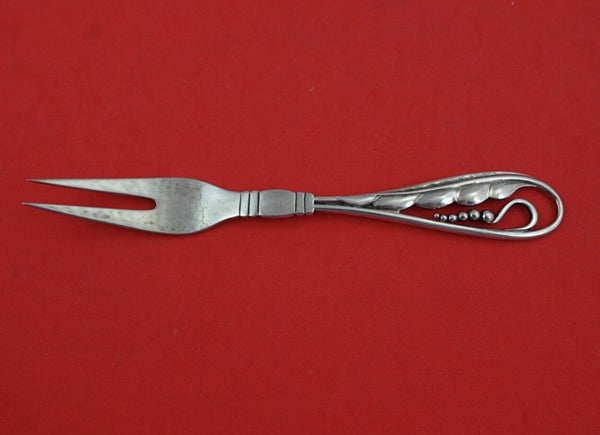 Ornamental #42 by Georg Jensen Sterling Silver Pickle Fork GI mark  6"