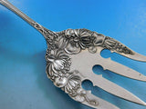 Cleone by International Sterling Silver Salad Serving Fork Flowers 8 1/2"