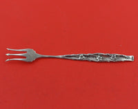 Whiting Sterling Silver Cocktail Fork Floral Motif 5 3/4" Heirloom Silverware
