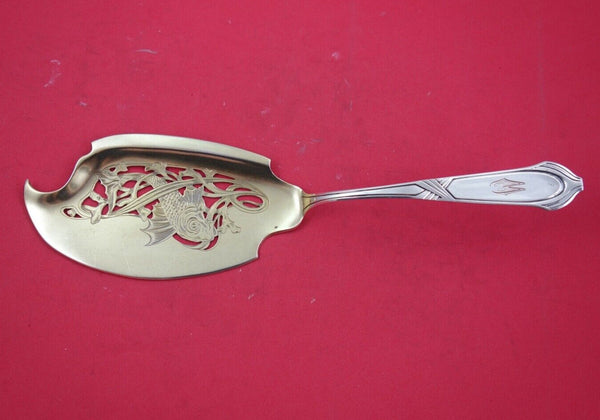 German .800 Silver Art Nouveau Sterling Fish Server pierced 11 1/4"