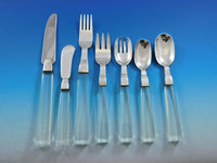 Porter Blanchard Sterling Silver & Lucite Flatware Set Service 60 Pieces Modern