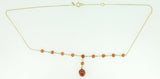 14k Yellow Gold 11 Genuine Natural Garnet Drop Necklace 7 Carats (#J4194)