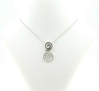 14k White Gold Genuine Natural Diamond Swirl Pendant .15cts (#J725)