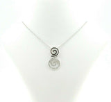14k White Gold Genuine Natural Diamond Swirl Pendant .15cts (#J725)