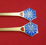 Christmas Theme by Michelsen Sterling Silver Fork and Spoon Set 1976 Vermeil