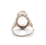 14k Gold Large 8.77ct Pink Genuine Natural Morganite Filigree Ring (#J5763)