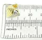 14k Yellow and White Gold Heart Stud Earrings Jewelry (#J4441)