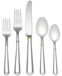Todd Hill Gold by Kate Spade Stainless Steel Flatware Set Service 12 New 60 pcs