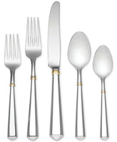 Todd Hill Gold by Kate Spade Stainless Steel Flatware Set Service 12 New 60 pcs