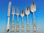 Ribbon by Wendt Sterling Silver Flatware Service for 8 Set 48 pcs Antique c1870