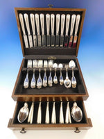 Fiddle Thread & Shell by Various English Makers Sterling Silver Flatware Set Old