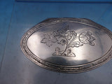 Swedish Sterling Silver Box Oval Engraved Flowers GW Interior 3 3/8" (#6691)
