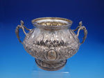 French Silver Footed Bowl with Figural Handles and Applied Ribbons (#4219)