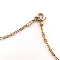 14k Yellow Gold Art Deco Carved Genuine Natural Turquoise Necklace (#J5372)