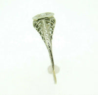 Art Deco 18k White Gold Filigree Ring with .05ct Genuine Natural Diamond (#J958)