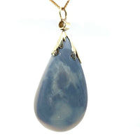 14k Gold Huge 50 Carat GIA Genuine Natural Opal Pendant with Blue-Green (#J5464)
