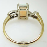 14K Gold .87ct Cushion Cut Genuine Natural Opal Ring with Diamonds (#J3317)